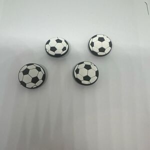 Set of 4 Soccer Ball Shoe Charms / Bag Charms – Sports Theme